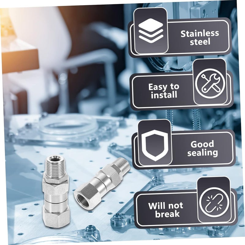 Hemobllo 2pcs Compression Fitting Stainless Steel Adapter Straight Coupling Connector for Easy Installation and Reliable Sealing Various Applications - Image 2